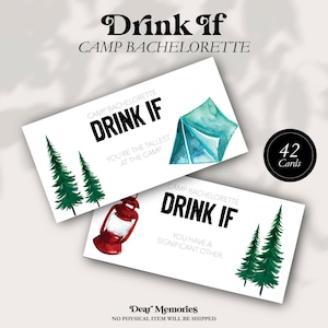 Mountain Bachelorette drinking games, drink if Camp Bachelorette, camping Wedding, Hiking Bachelorette, Camp Bachelorette