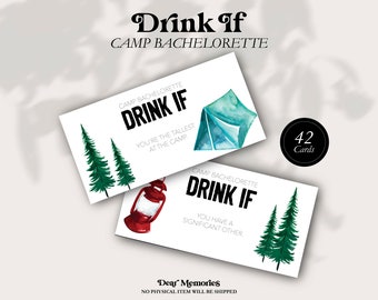 Mountain Bachelorette drinking games, drink if Camp Bachelorette, camping Wedding, Hiking Bachelorette, Camp Bachelorette