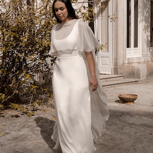 white long sleeve evening dress ZAPAKA Women White A-Line High-Low Party Dress Wrap V Neck Long Sleeves Formal Dress, White / M