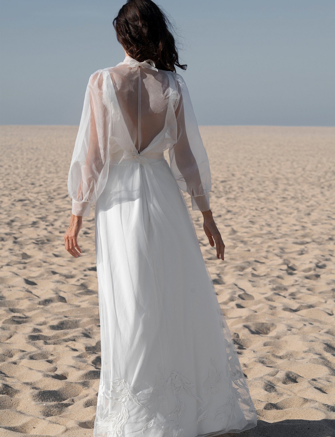 Silk Organza Wedding Dress Topper, High Neckline Wedding Top, Vintage ...