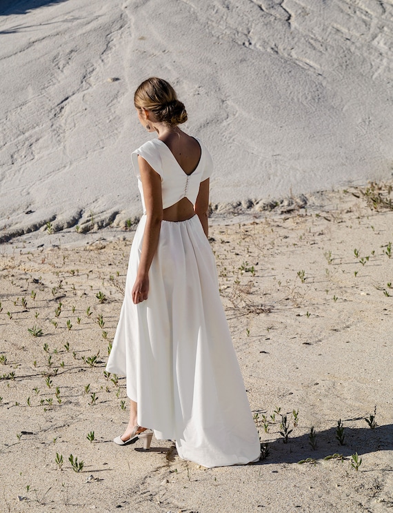 Brautkleid schlicht mit taschen Clearance