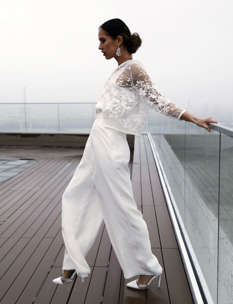 Bridal Jacket With Unique 3d Lace Wedding Dress Cover Up Etsy