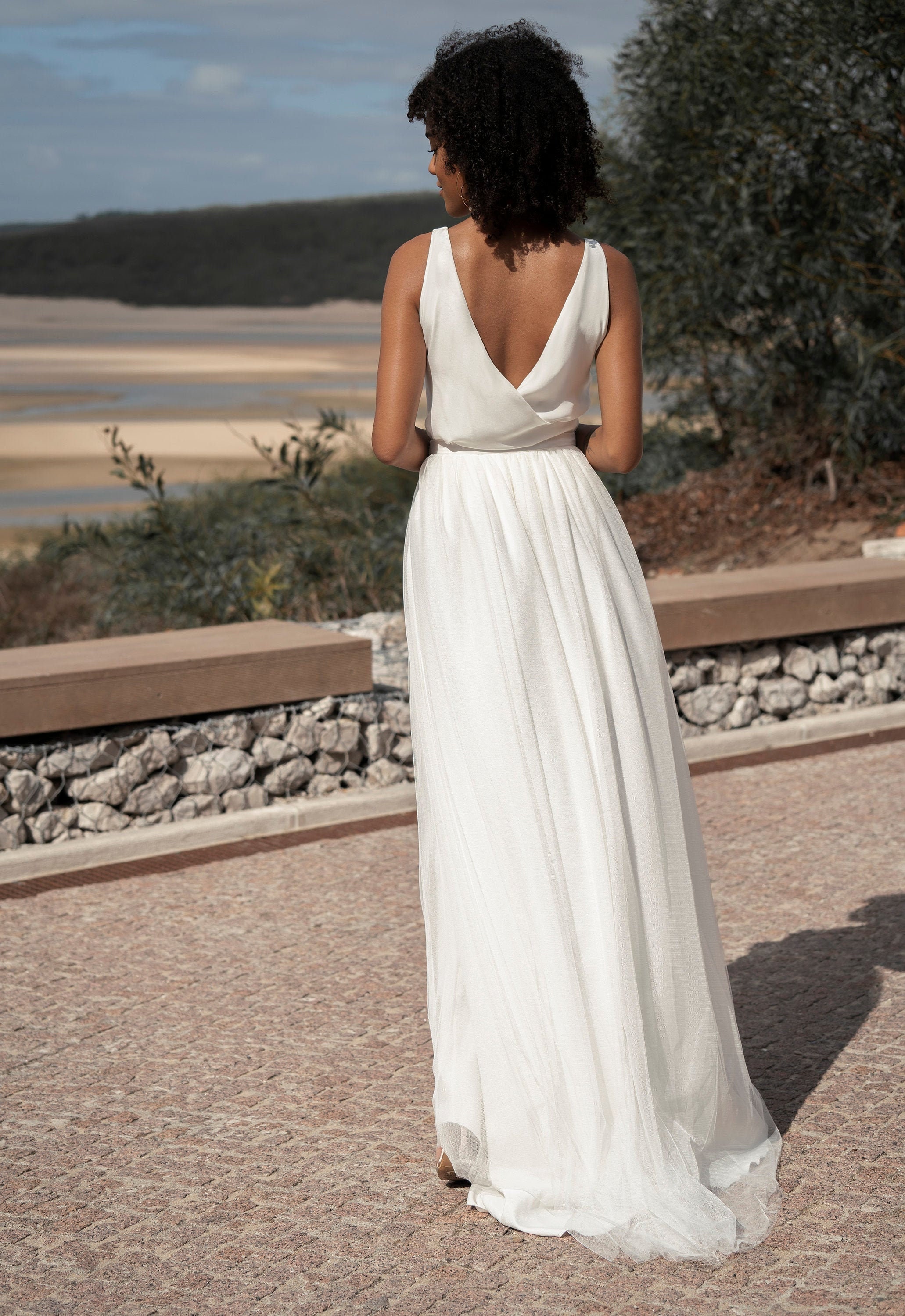 Elegant Silk Satin Wedding Top Low Back Bridal Top Modern - Etsy