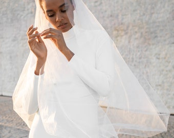 Wedding veil made of fine tulle,  Soft, one layer bridal veil, Wedding dress accessory - Ione veil