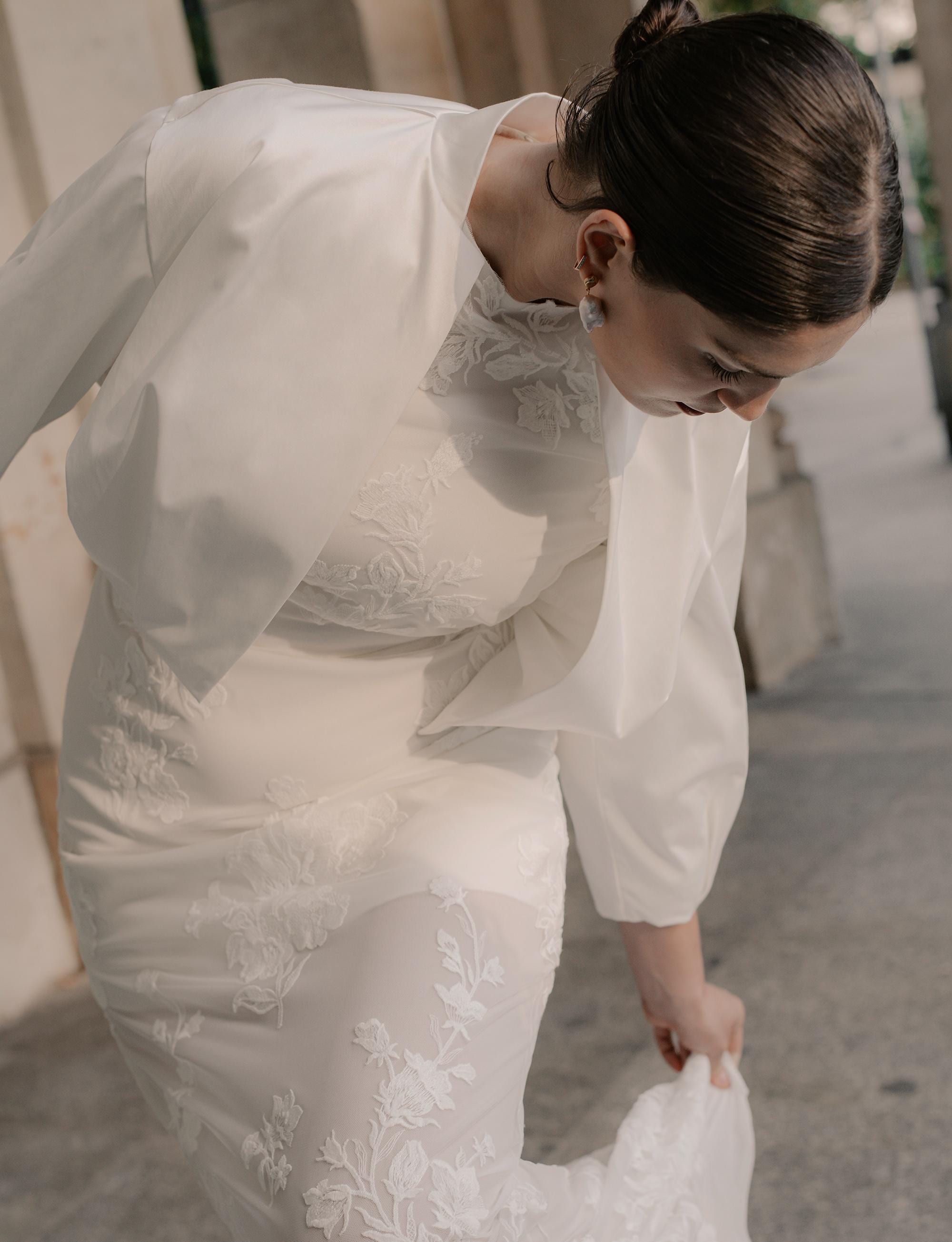 satin bolero jackets for wedding dresses Bridal jacket made of satin, Wedding dress topper or cover-up, Modern alternative to Wedding bolero, bride bomber jacket