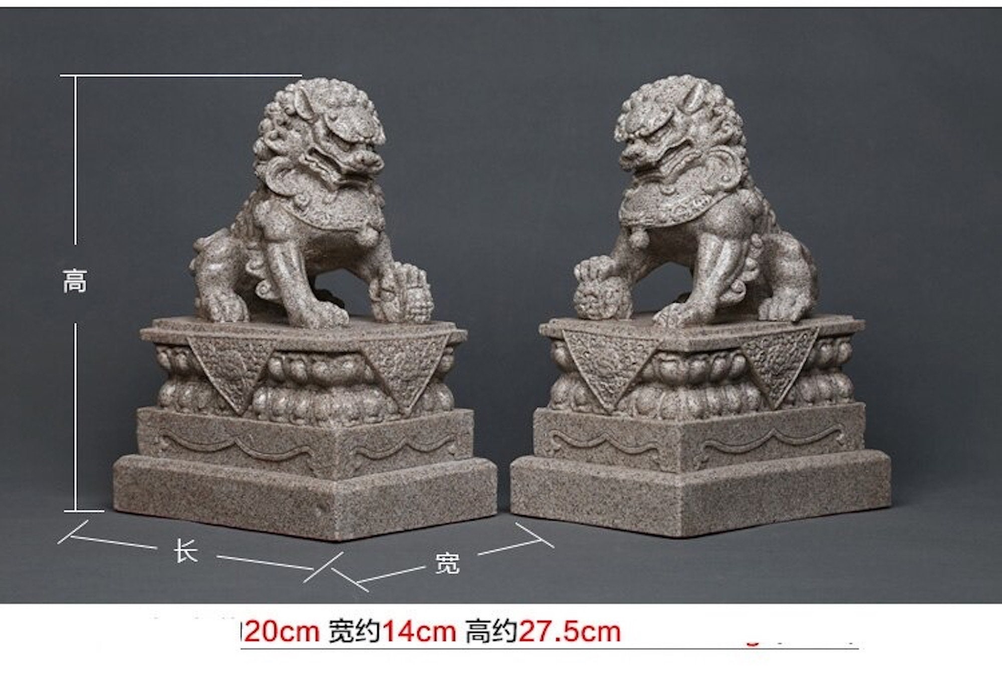 Chinese Lion Statue Feng Shui Sculpture Foo Dogs Fu Dog Etsy
