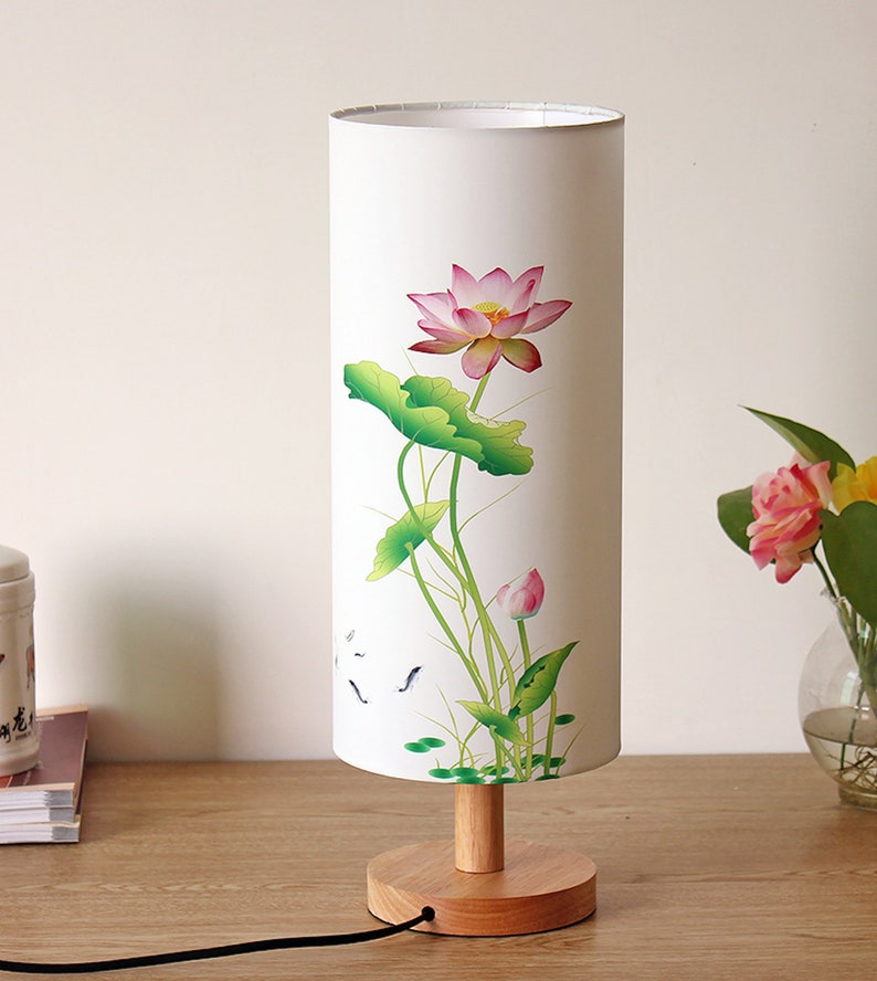 Chinese Lamp Shade Table Lamp Zen Bedroom Lamp Night Light Etsy