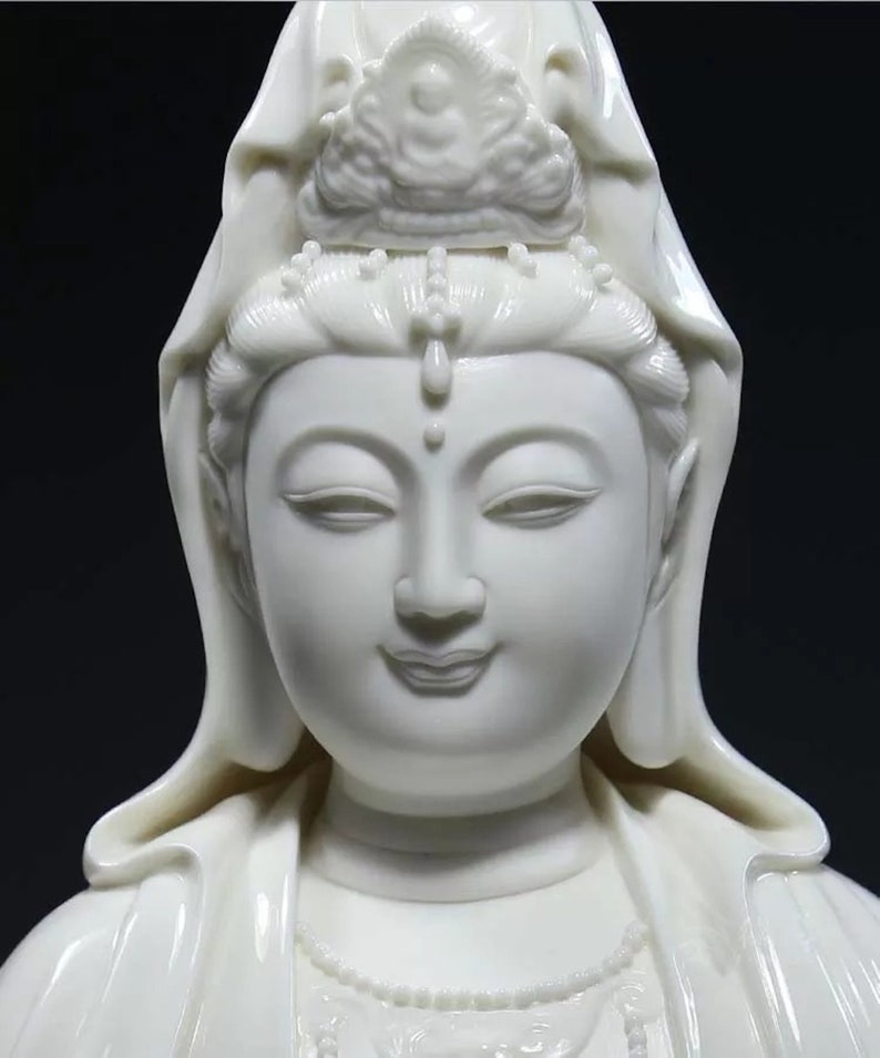 Standing Ceramic Quan Yin Statue Goddess of Mercy Ceramic Etsy