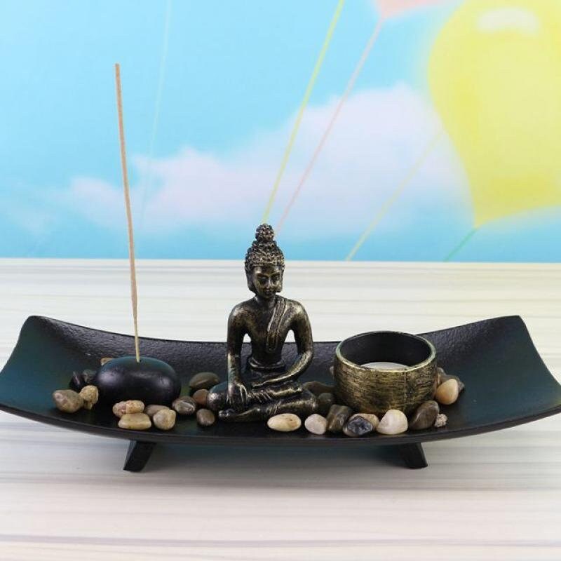 Räucherstäbchenhalter Buddha Räucherstäbchen Halter Figur Buddhismus Meditation 