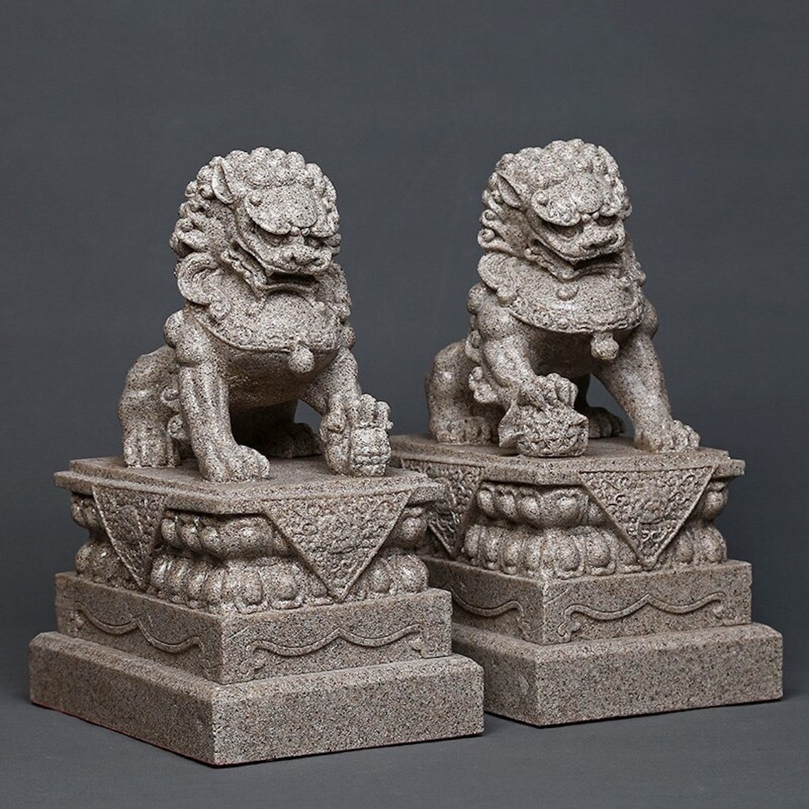Chinese Lion Statue Feng Shui Sculpture Foo Dogs Fu Dog Etsy