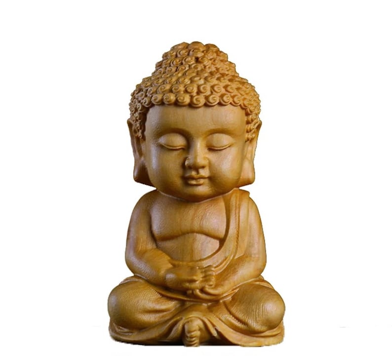 Miniature Buddha Figure Small Monk Figurines Yoga Garden Etsy