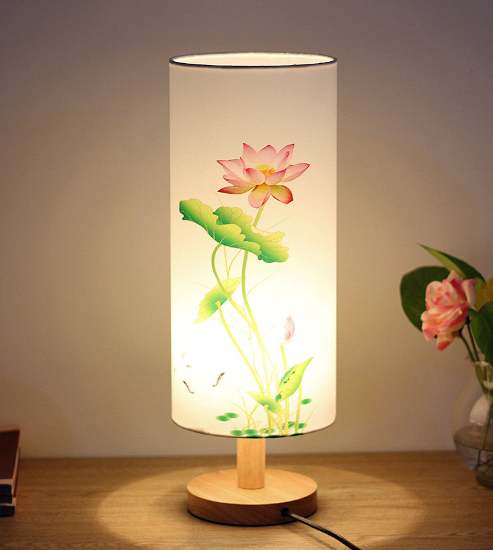 Chinese Lamp Shade Table Lamp Zen Bedroom Lamp Night Light Etsy UK