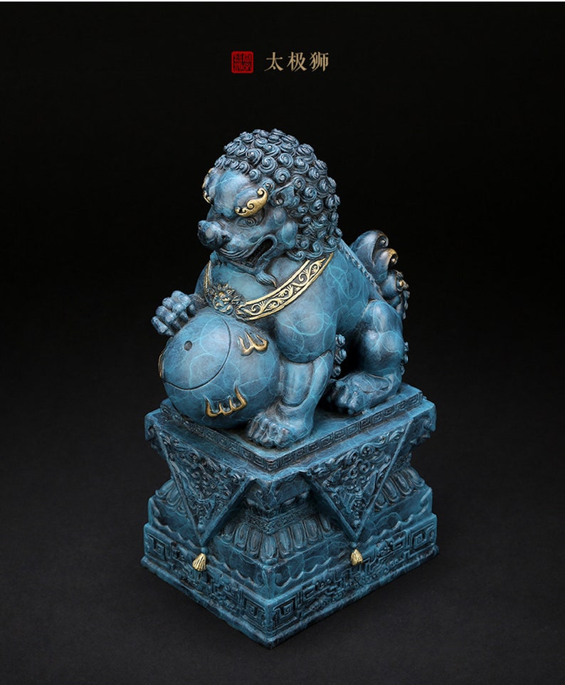 Chinese Lion Statue Feng Shui Sculpture Foo Dogs Fu Dog Etsy