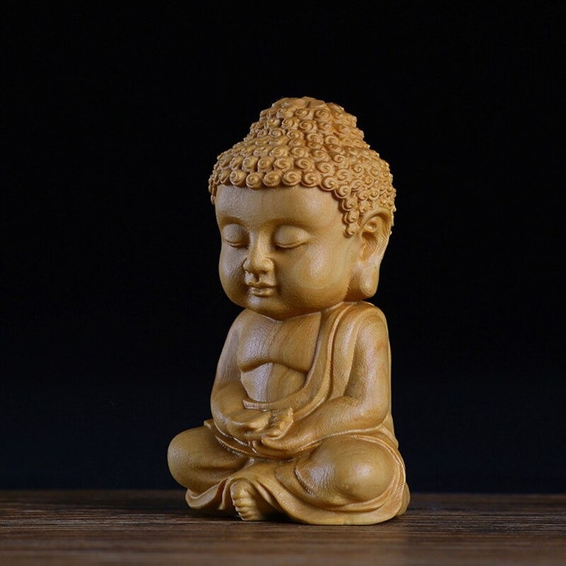 Miniature Buddha Figure Small Monk Figurines Yoga Garden Etsy