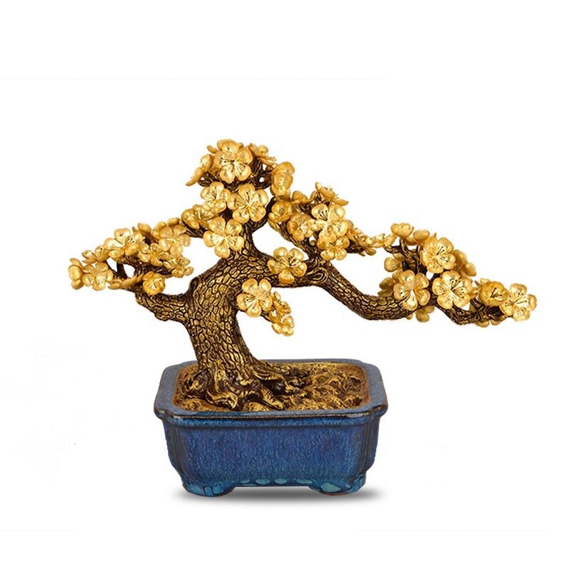 Feng Shui Bonsai Money Tree 24K Gold Foil Wealth Abundance - Etsy