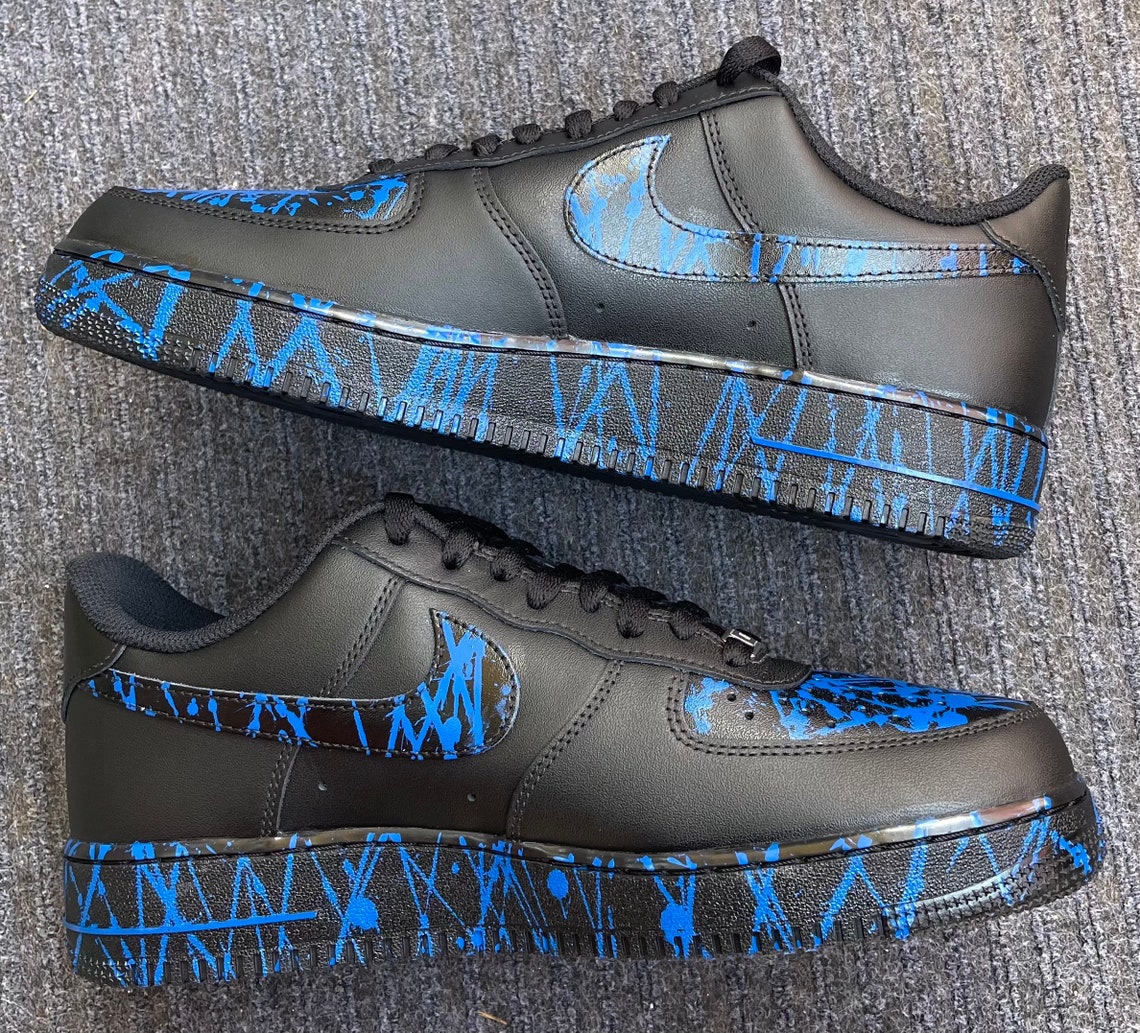 Custom Nike Air Force 1 Blue Splatters | Etsy
