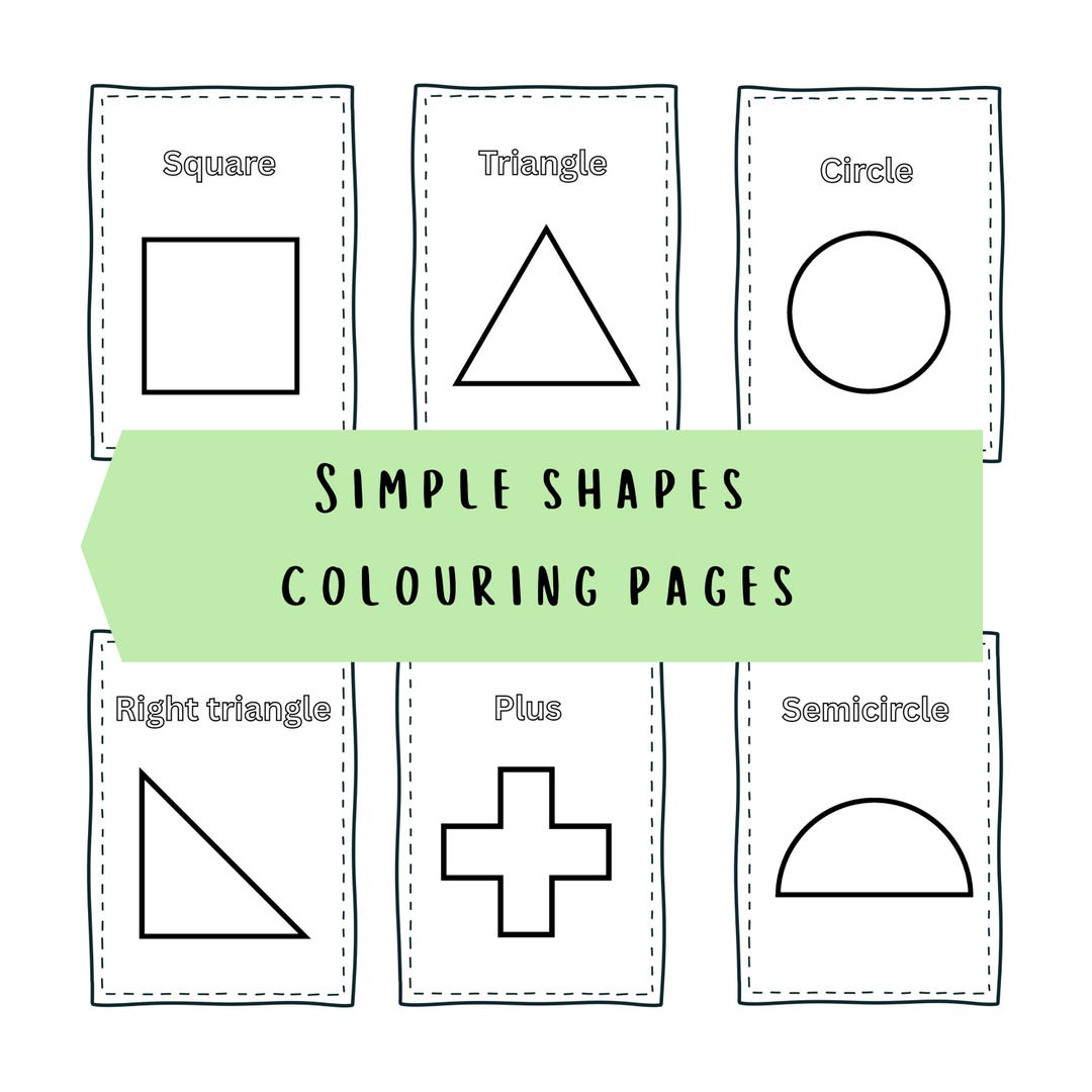 Simple Shapes Coloring Pages: Toddler & Preschool Learning (PDF ...