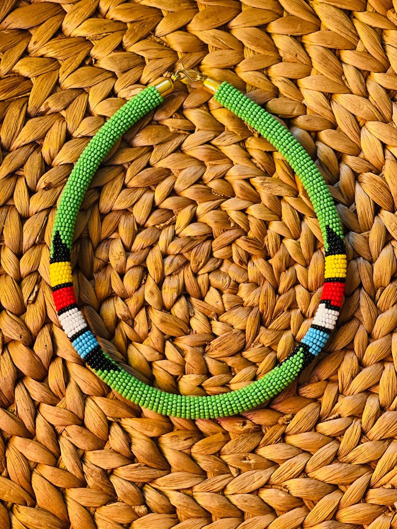Kenyan Bead Necklace // Maasai African Chokerafrican Jewelry Etsy