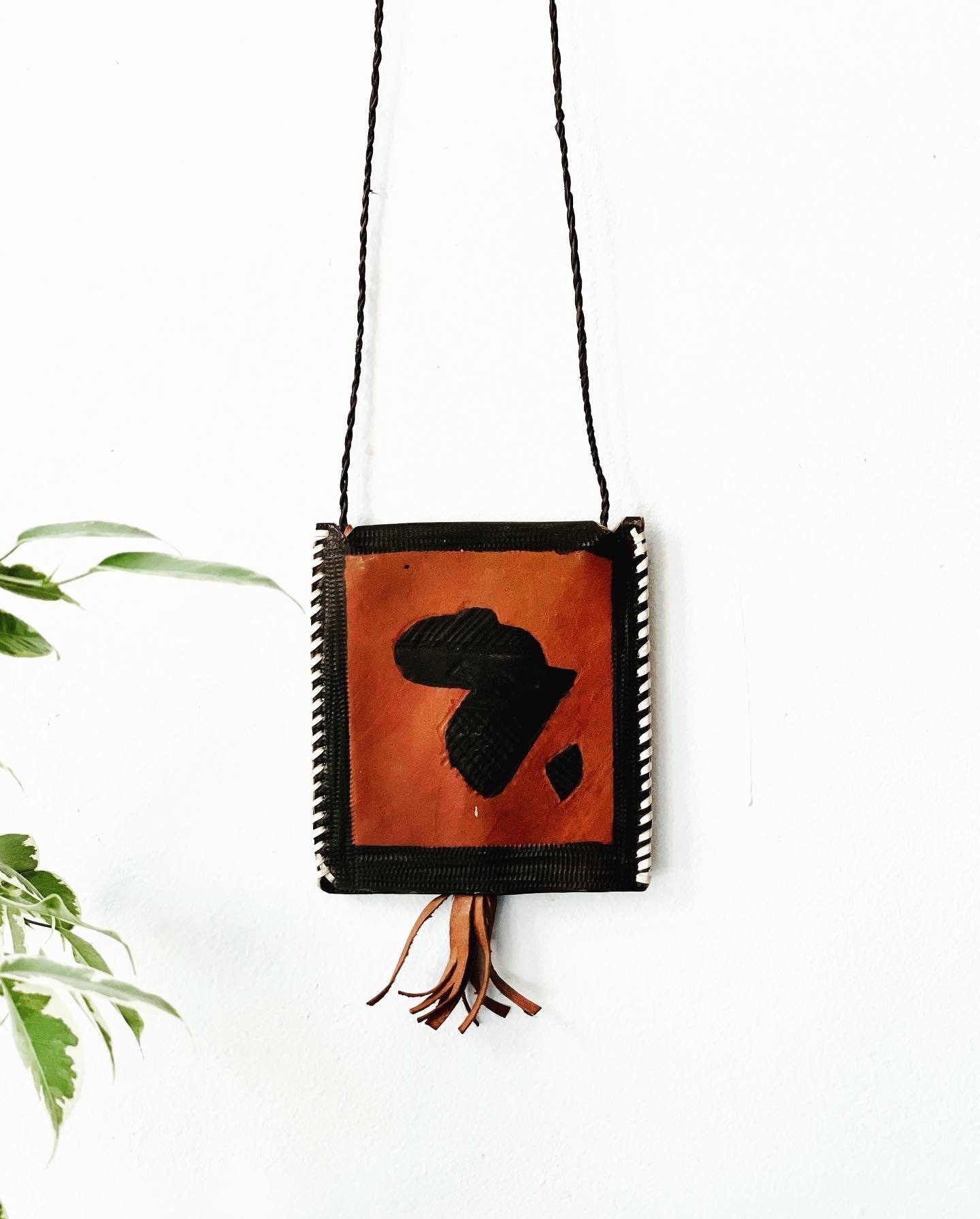 Ghana Leather Bag//adinkra Bag Afrocentric Ghana Bag Etsy