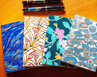 Tomoe River Notebooks, A6 "Katazome-Chiyogami" , 400 pages - Set of 4 Handmade Journals