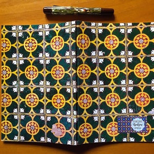 250 pages &quot;Azulejo&quot; Tomoe River Notebook - Japanese Fountain Pen Friendly Paper