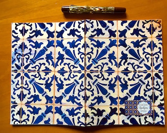 250 pages "Azulejo" Tomoe River Notebook - Japanese Fountain Pen Friendly Paper