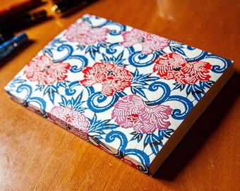 400 Pages A5, Tomoe River Notebook "Katazome" - Japanese Fountain Pen Paper Friendly