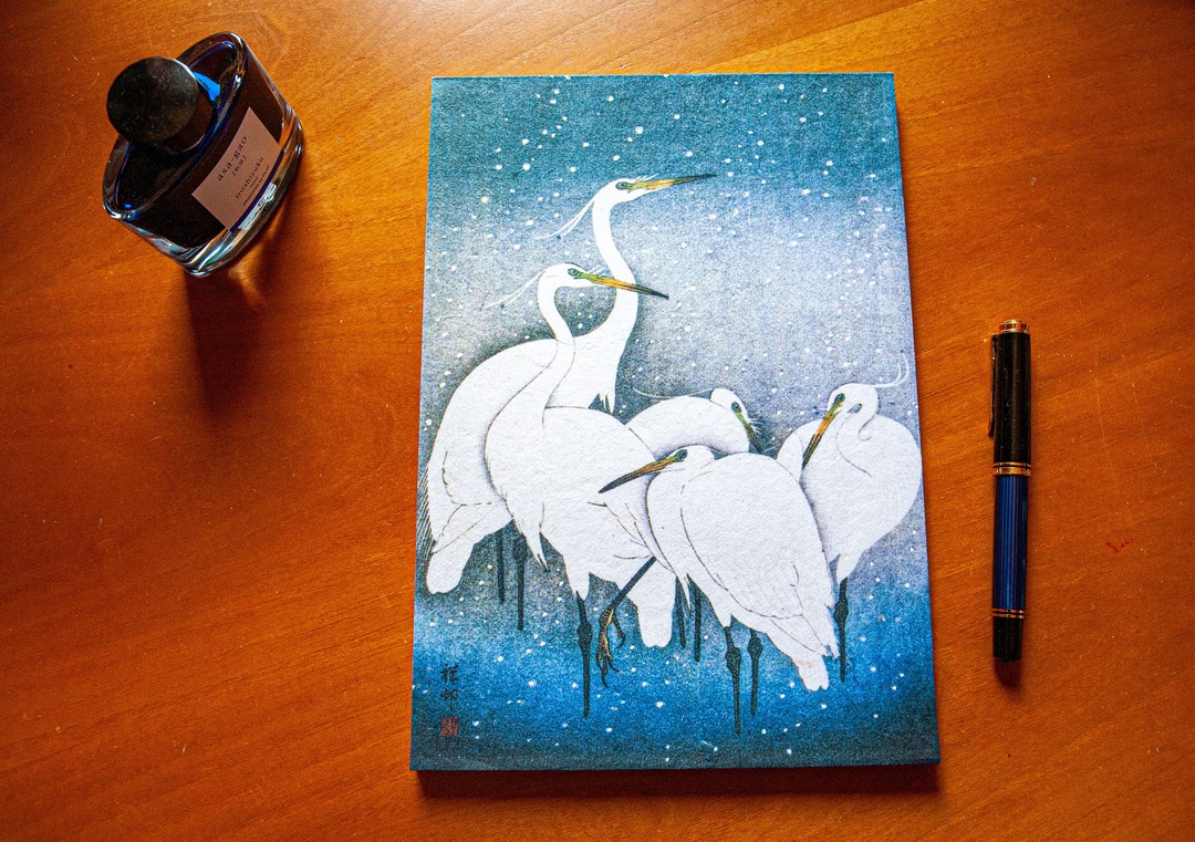 Notepad River Design Tomoe River Paper Egrets Art Notepad – Fountain Pen Friendly - Etsy