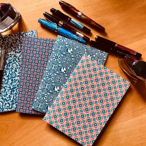 Tomoe River Notebook Set, A5 120-Page Stapled Journals with Carta di Varese Covers