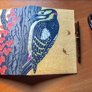 Kozo-Mulberry &quot;Woodpecker&quot; – A5, 120 Pages, Stapled Tomoe River Notebook