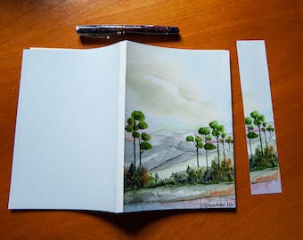 A5 Tomoe River Notebook, 250 Pages, Watercolor Art Cover, Fountain Pen Friendly