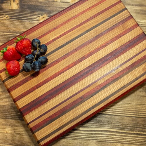 Large Edge Grain Cutting Board Light Cutting Board Maple Cutting Board Purple Heart Cutting Board Charcutier shops Cutting Board Padauk Cutting