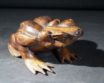 Toad wood carving handmade Collectable