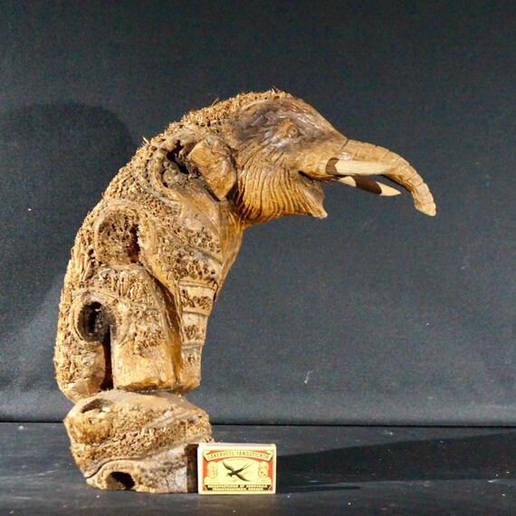 Elephant woodcarving from bamboo root