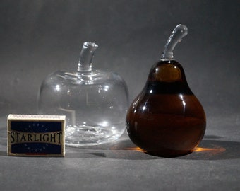 Glass artwork apple and pear  (reduced price)