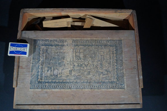 Old box with carpenter tools for kids 1930's