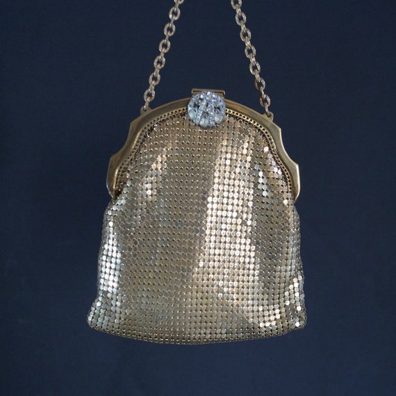 Ladies handbag 1920's Mesh Whiting & Davis USA Golden style