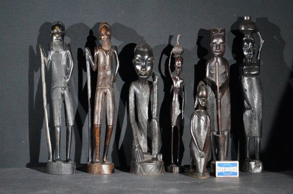 African hardwood statuettes a small collection
