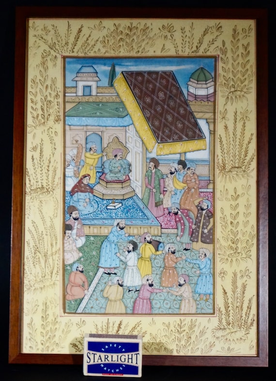 Mughal miniature painting framed