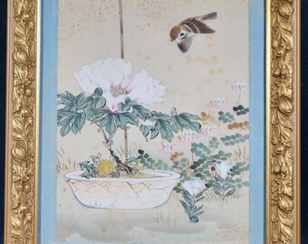 Bonsai boompje in Japanse stijl aquarel