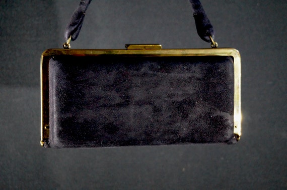 Black suede handbag MAXIM 70's