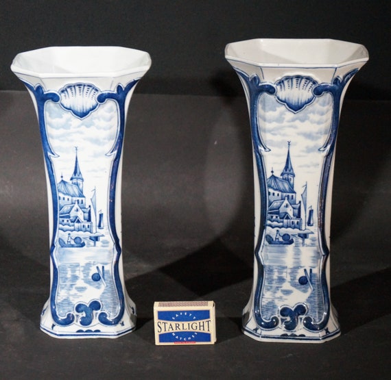 Old Delft vases. Hand painted.