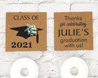 Personalized Graduation Mint Favors: DIY Party Decoration, Tags Only
