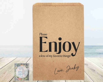 Personalized Kraft Treat Bags: Wedding, Graduation, Party Favors