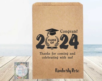Class of Graduation Kraft Favor Bags: Personalized Party Decoration
