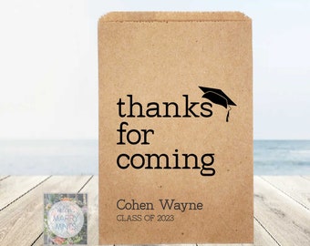 Custom Graduation Treat Bags: Kraft Cookie, Pretzel, Popcorn Favor