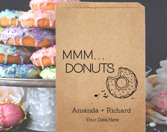 Personalized Donut Kraft Bags: Wedding & Party Favor (Set of 25)