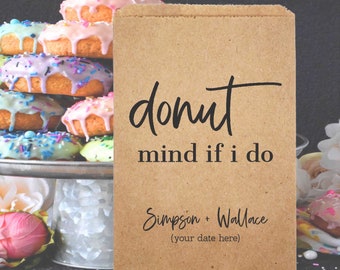 Personalized Donut Favor Bags: Kraft Cookie Bags, Party Decoration (Set of 25)