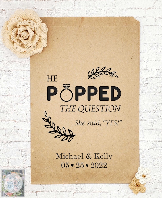 He Popped the Question Popcorn Bags Wedding Favor Bag - Etsy