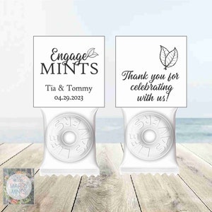 Engage Mints, Engagement Favors, Wedding Mint, Wedding Candy, Lifesavers, Personalized, Party Decoration, DIY, Tags Only